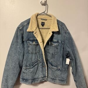 GAP Blue Denim Jacket with Cream Sherpa Interior SOLD